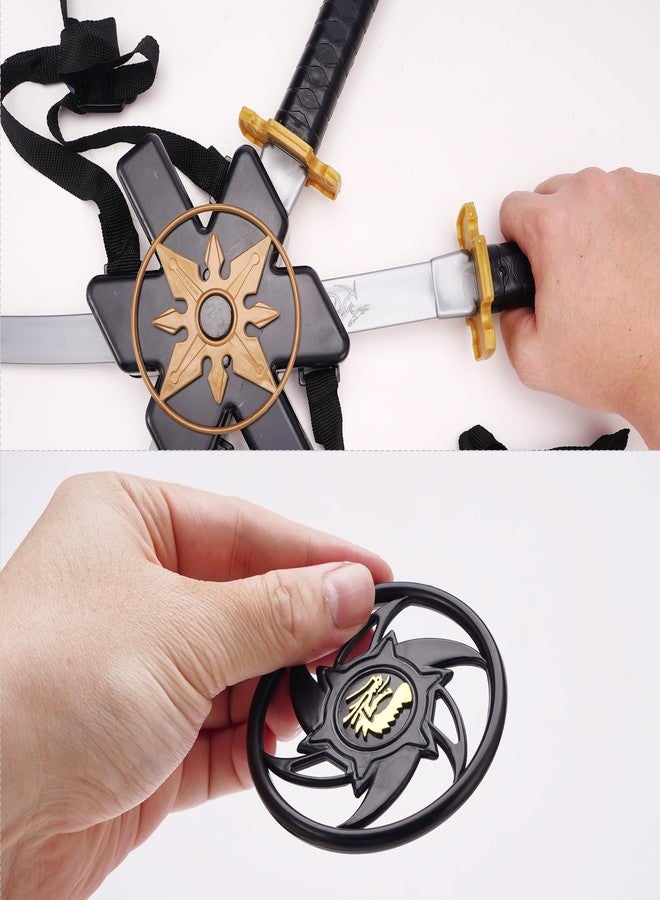 Sepco Ninja Toy Weapons Set with Backpack Case Swords Katana Throwing Discs Mask for Kids Role Play Costume Accessories - Image 4